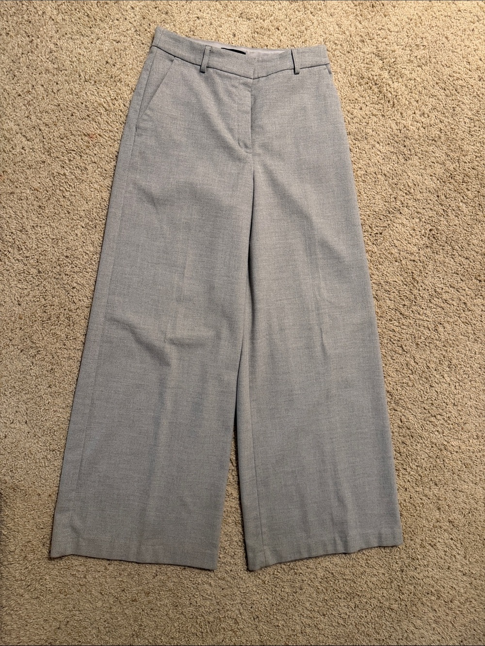 Express Wide-Leg Dress Pants in Light Gray